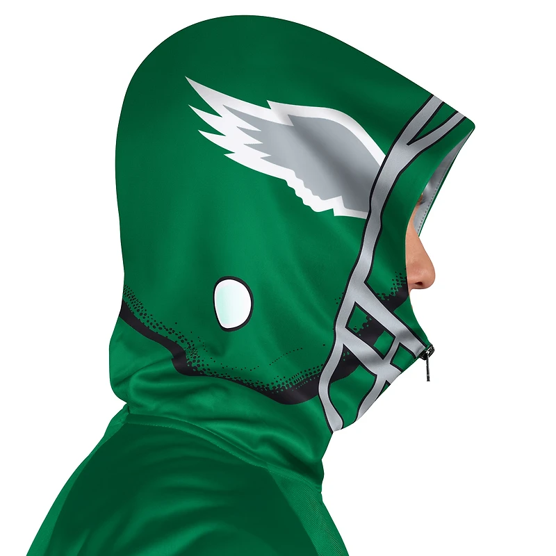 Men's Pro Player Kelly Green/Black Philadelphia Eagles Retro Helmet Full-Zip Hooded Track Jacket
