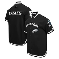Men's Pro Standard Black Philadelphia Eagles Classic Warm-Up Short Sleeve Full-Snap Jacket