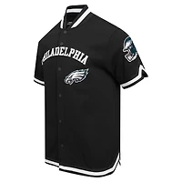 Men's Pro Standard Black Philadelphia Eagles Classic Warm-Up Short Sleeve Full-Snap Jacket