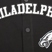 Men's Pro Standard Black Philadelphia Eagles Classic Warm-Up Short Sleeve Full-Snap Jacket