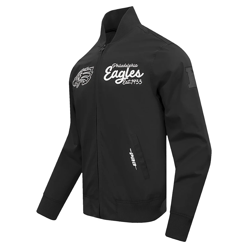 Veste zippée en sergé Paint The City Pro Standard noire pour homme des Philadelphia Eagles