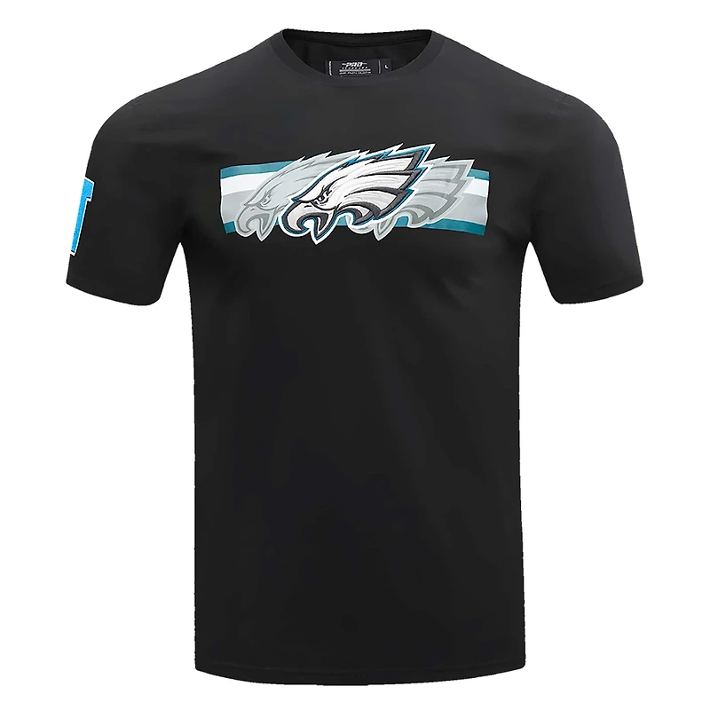 T-shirt rétro Striper Pro Standard noir des Eagles de Philadelphie pour hommes
