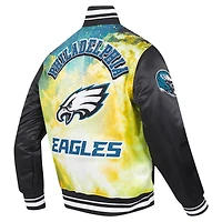 Men's Pro Standard Black Philadelphia Eagles Sublimated Satin Full-Snap Jacket