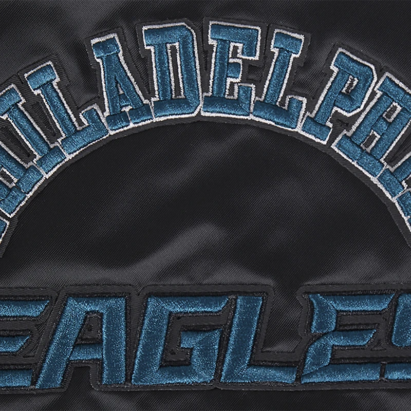 Men's Pro Standard Black Philadelphia Eagles Sublimated Satin Full-Snap Jacket