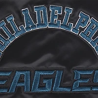 Men's Pro Standard Black Philadelphia Eagles Sublimated Satin Full-Snap Jacket