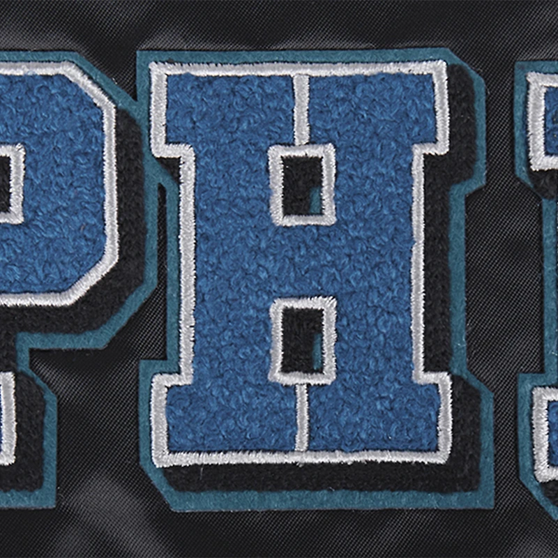 Men's Pro Standard Black Philadelphia Eagles Sublimated Satin Full-Snap Jacket