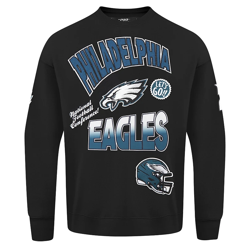 Sweat-shirt à enfiler épaules tombantes Turn It Up Pro Standard pour homme, noir, Philadelphia Eagles