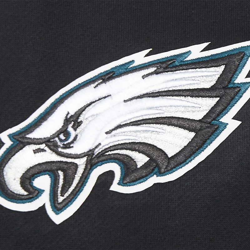 Men's Pro Standard Black Philadelphia Eagles Turn It Up Drop Shoulder Pullover Sweatshirt