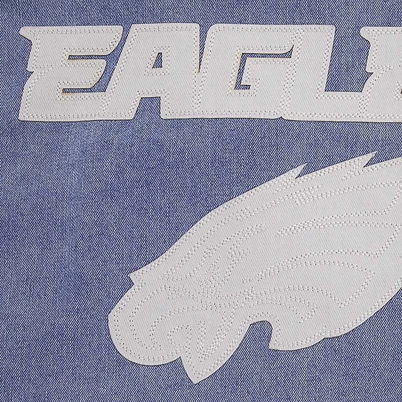 Men's Pro Standard  Denim Philadelphia Eagles Varsity Blues Full-Snap Jacket