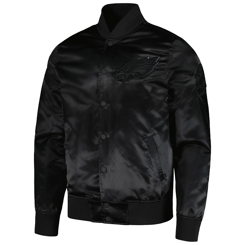 Veste noire à bouton-pression Pro Standard Jalen Hurts Player des Eagles de Philadelphie pour hommes