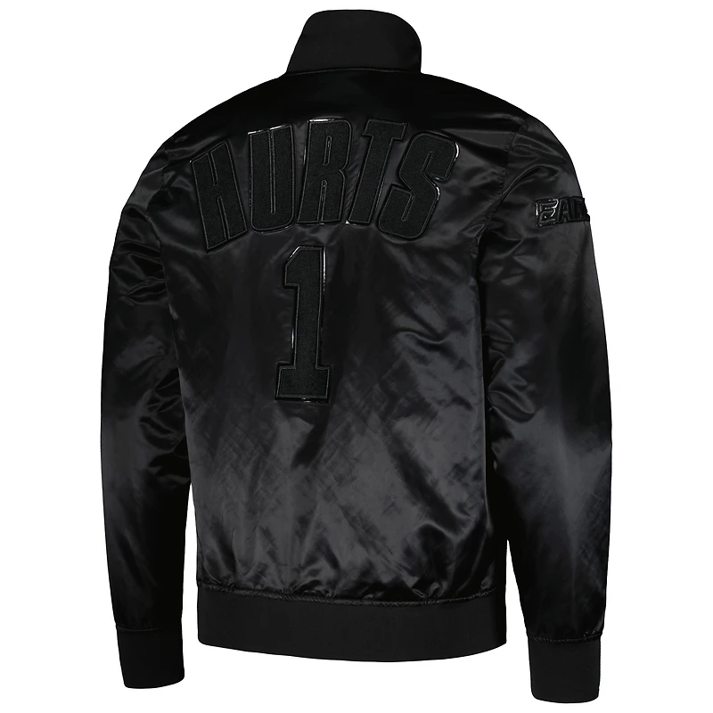 Veste noire à bouton-pression Pro Standard Jalen Hurts Player des Eagles de Philadelphie pour hommes