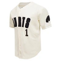 Maillot de baseball boutonné triple ton sur pour hommes Pro Standard Jalen Hurts crème Philadelphia Eagles nom et numéro