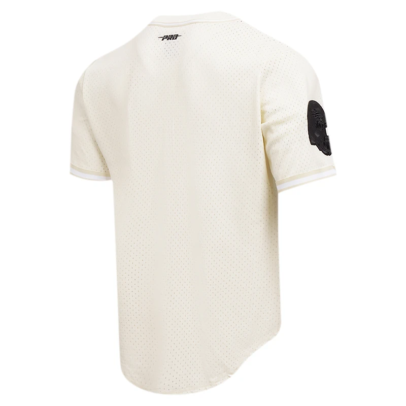 Maillot de baseball boutonné triple ton sur pour hommes Pro Standard Jalen Hurts crème Philadelphia Eagles nom et numéro