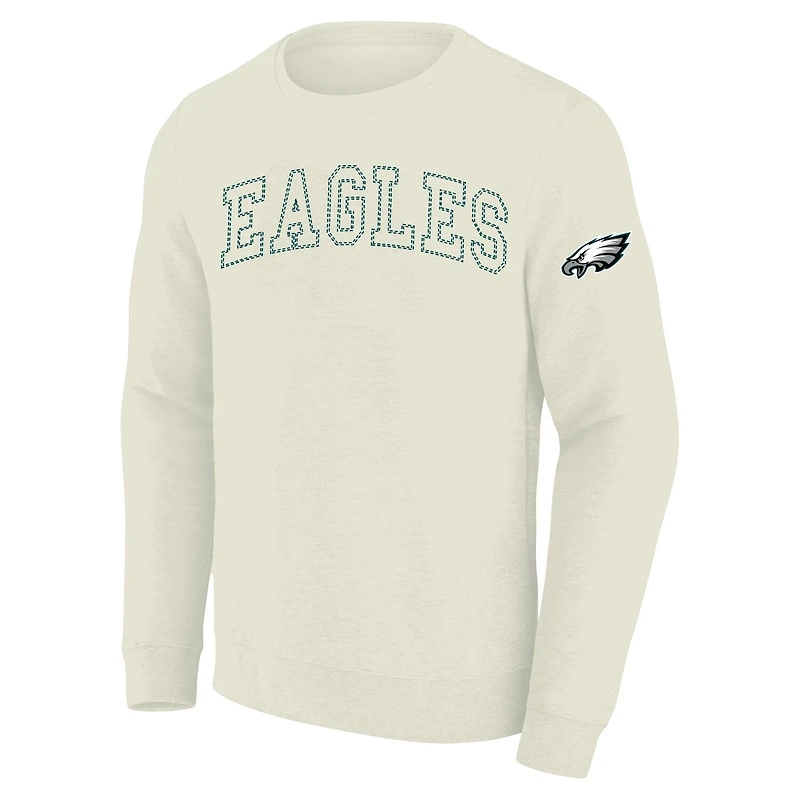 Sweat-shirt polaire grande taille pour homme, couleur crème, profil Philadelphia Eagles