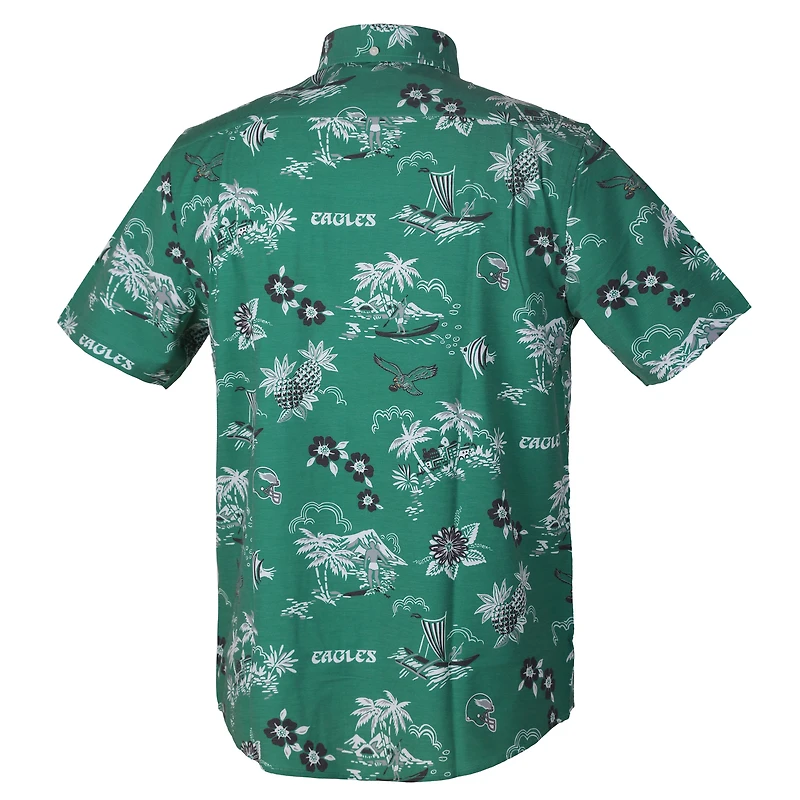 Men's Reyn Spooner Green Philadelphia Eagles Kekai Performance Button-Down Shirt