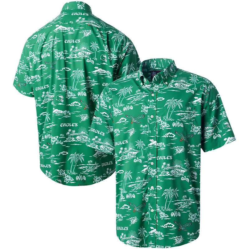 Chemise boutonnée à imprimé Kekai Reyn Spooner pour hommes des Philadelphia Eagles Throwback verte