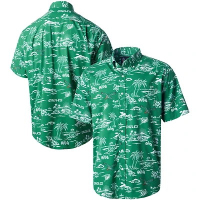 Chemise boutonnée à imprimé Kekai Reyn Spooner pour hommes des Philadelphia Eagles Throwback verte