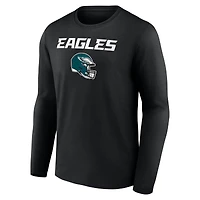 T-shirt à manches longues noir Saquon Barkley pour homme, avec nom et numéro de l'équipe des Philadelphia Eagles