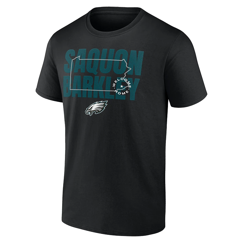Men's Saquon Barkley Black Philadelphia Eagles Welcome Home T-Shirt