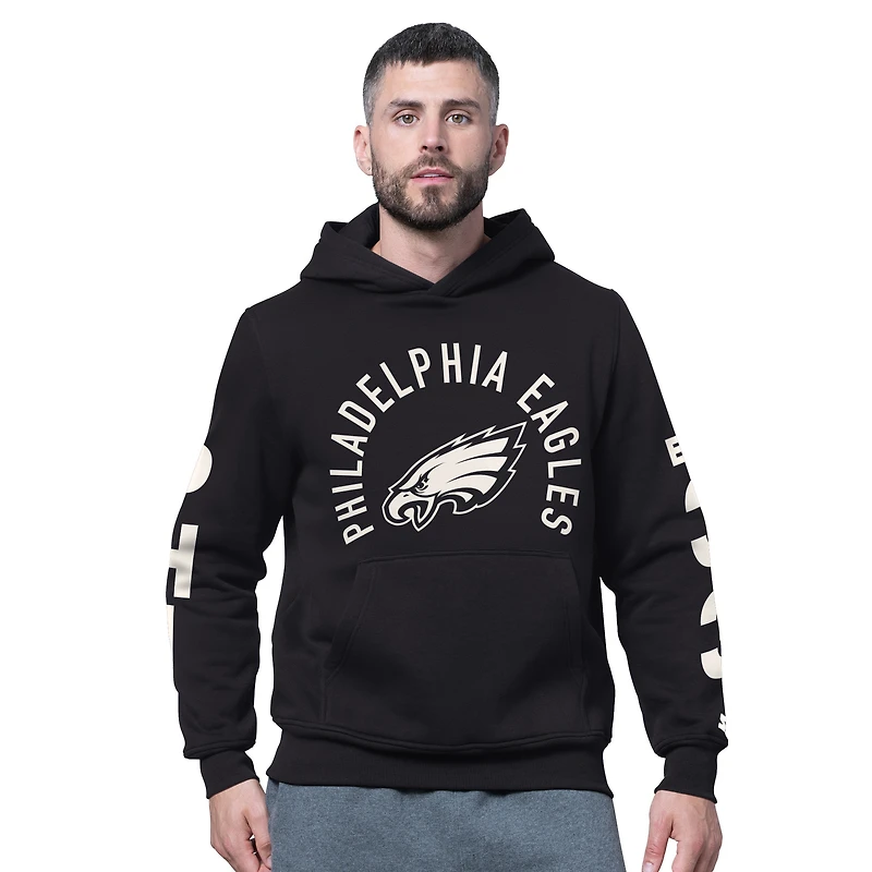 Sweat à capuche en polaire noir pour homme des Philadelphia Eagles Handoff