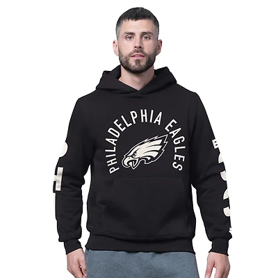 Men's Starter Black Philadelphia Eagles Handoff Fleece Hoodie Sweatshirt