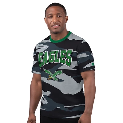 T-shirt à logo vintage Philadelphia Eagles Thursday Night Gridiron Classics pour homme avec motif camouflage/gris Starter