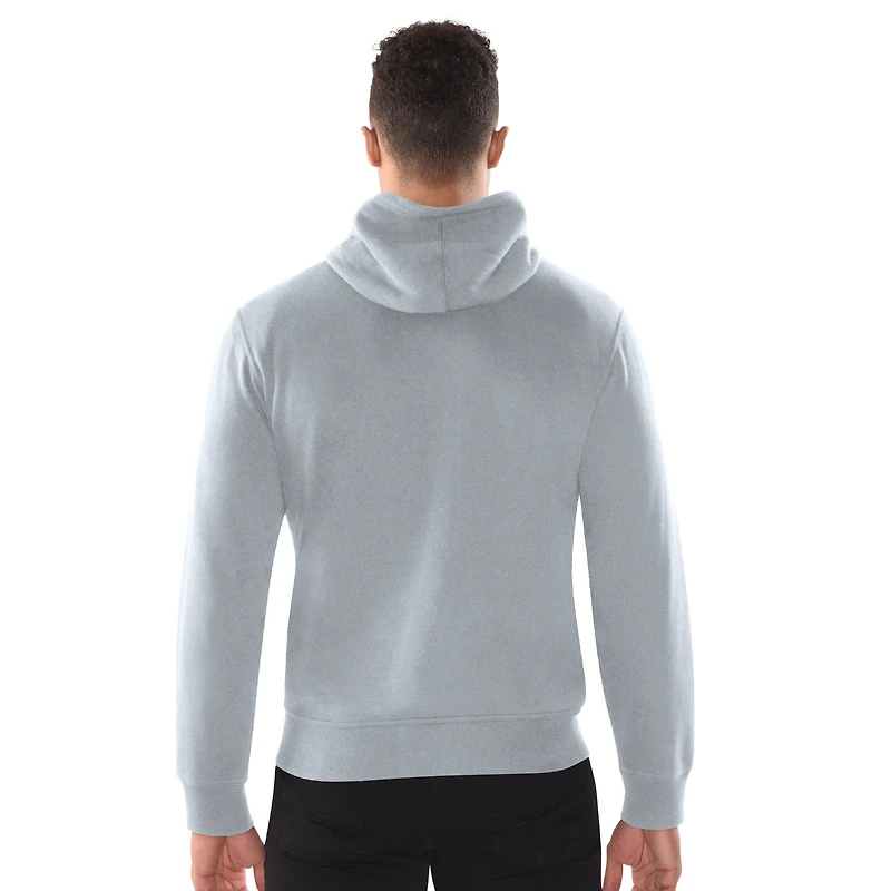 Sweat à capuche zippé classique vieilli gris chiné pour homme des Philadelphia Eagles