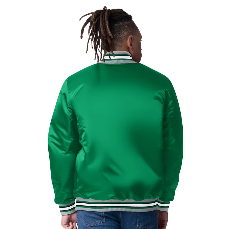 Men's Starter  Kelly Green Philadelphia Eagles Full-Snap Satin Jacket
