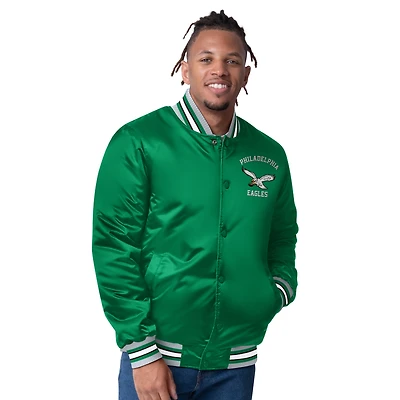 Men's Starter  Kelly Green Philadelphia Eagles Full-Snap Satin Jacket