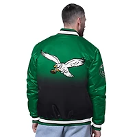 Men's Starter Kelly Green Philadelphia Eagles Retro Pass Rush Varsity Full-Snap Jacket
