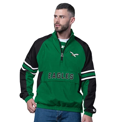 Pull demi-zippé avec logo vintage des Philadelphia Eagles pour homme, vert Kelly Starter
