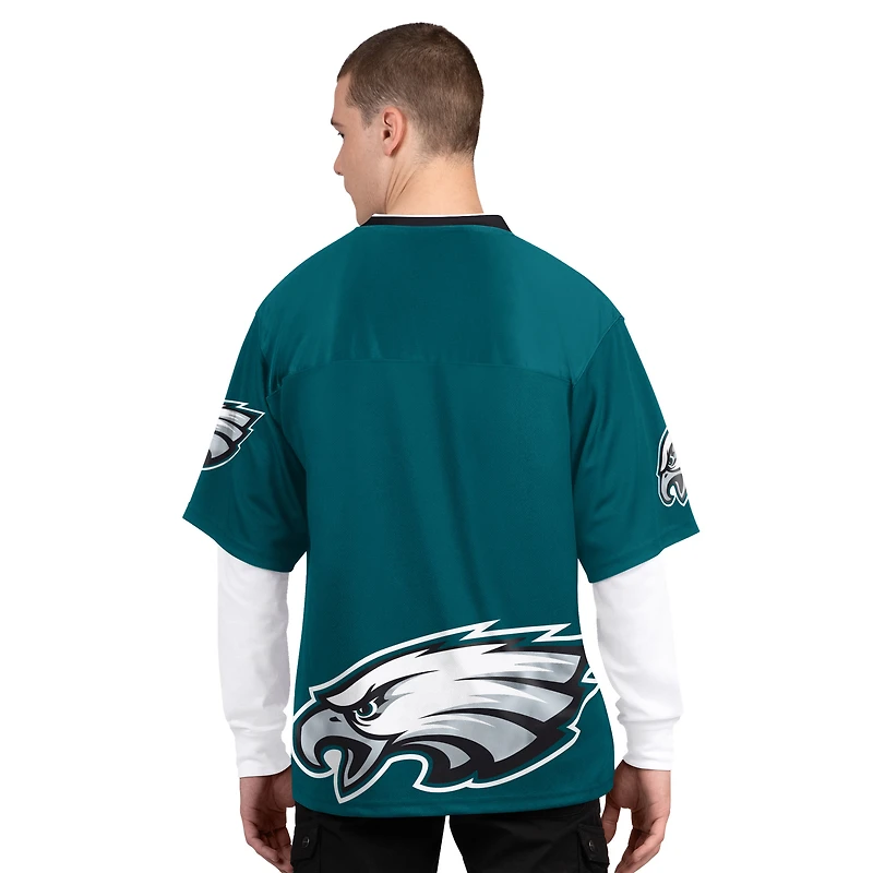 Pack de t-shirts à manches courtes et longues Starter vert nuit/blanc Philadelphia Eagles pour homme