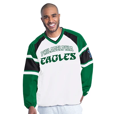 Veste pull raglan Starter blanche Philadelphia Eagles pour homme