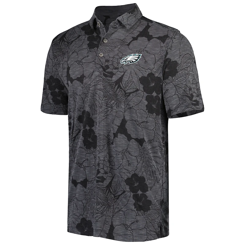 Polo Big & Tall Miramar Blooms des Eagles de Philadelphie Tommy Bahama noir pour homme