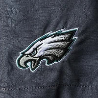 Men's Tommy Bahama Black Philadelphia Eagles Naples Layered Leaves Swim Trunks