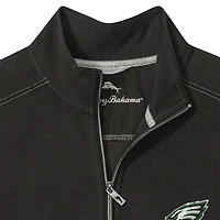 Men's Tommy Bahama  Black Philadelphia Eagles Sport Tobago Half-Zip Pullover