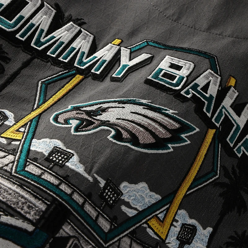 Men's Tommy Bahama Gray Philadelphia Eagles Endzone Paradise COOLMAX Button-Up Shirt