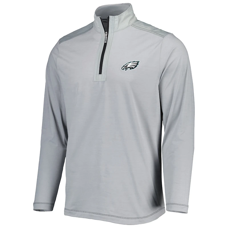 Tommy Bahama Grey Philadelphia Eagles On Deck IslandZone Veste à demi-fermeture éclair pour homme