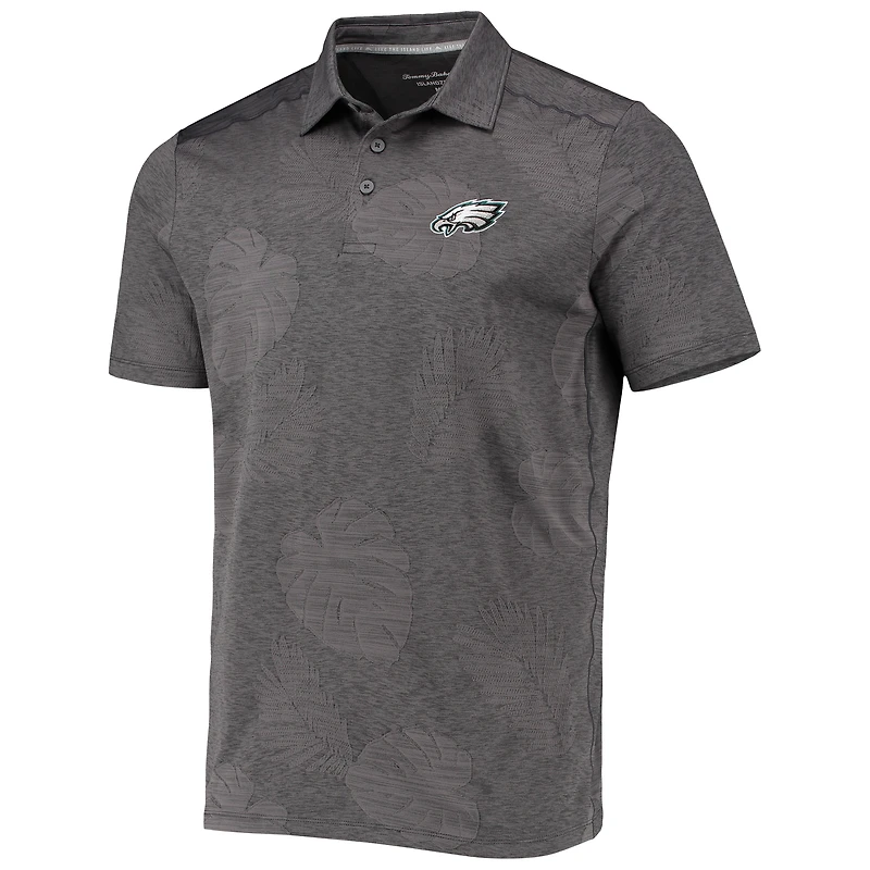 Men's Tommy Bahama Gray Philadelphia Eagles Palm Coast Delray Frond Allover IslandZone Polo