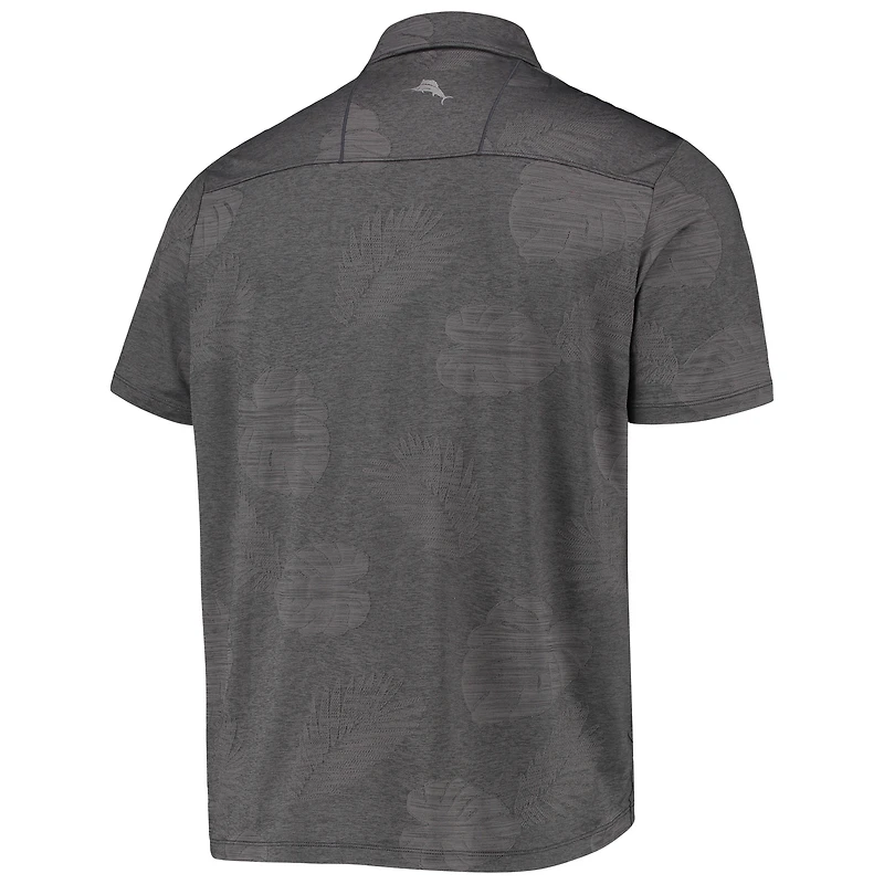Polo Tommy Bahama gris Philadelphia Eagles Palm Coast Delray Frond Allover pour hommes IslandZone