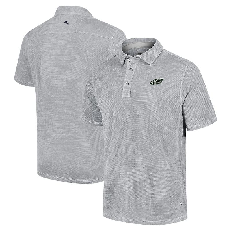 Men's Tommy Bahama Gray Philadelphia Eagles Sport Santiago Paradise Polo