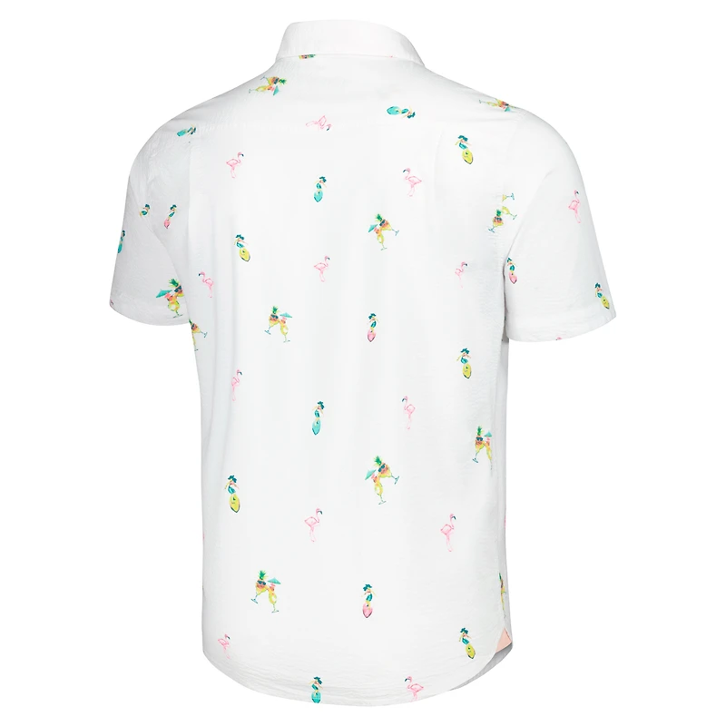 Chemise boutonnée Tommy Bahama blanche Philadelphia Eagles Nova Wave Flocktail pour hommes