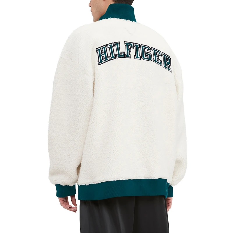 Sweat-shirt crème à quart de zip Tommy Hilfiger Philadelphia Eagles Jordan Sherpa pour hommes