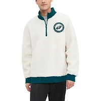 Men's Tommy Hilfiger  Cream Philadelphia Eagles Jordan Sherpa Quarter-Zip Sweatshirt
