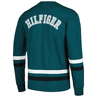 T-shirt à manches longues Tommy Hilfiger vert nuit/noir Philadelphia Eagles Nolan pour hommes
