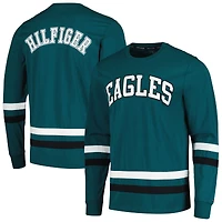 T-shirt à manches longues Tommy Hilfiger vert nuit/noir Philadelphia Eagles Nolan pour hommes