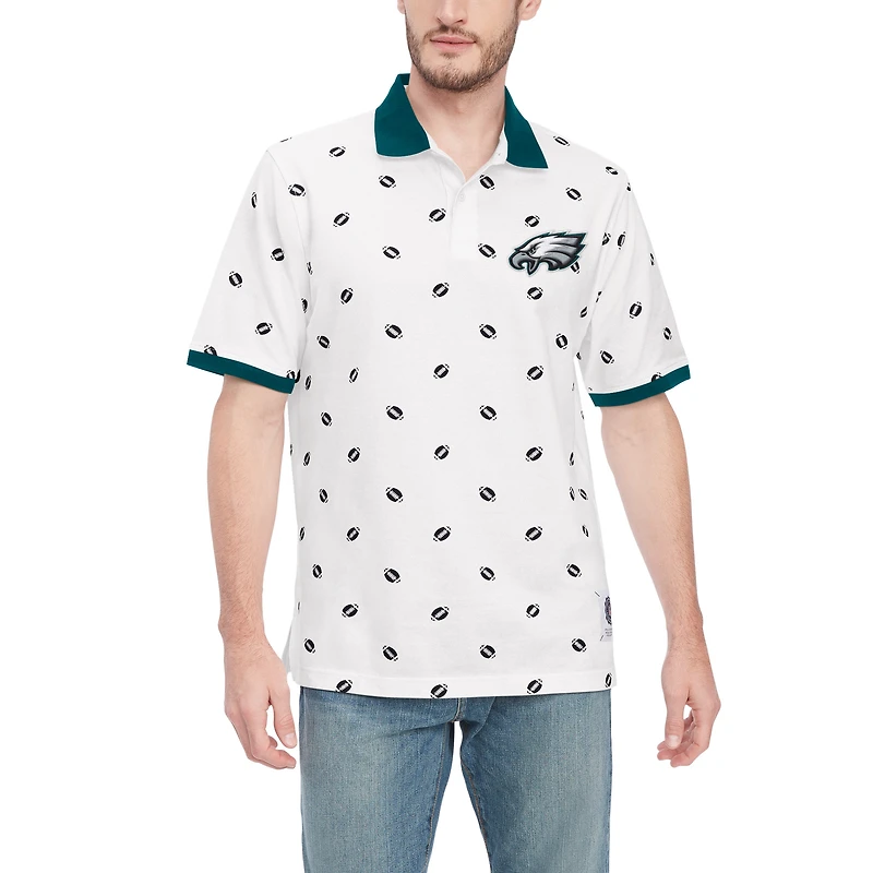 Polo Tommy Hilfiger blanc en piqué Philadelphia Eagles Bryce pour hommes