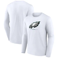 Men's  White Philadelphia Eagles Team Lockup Long Sleeve T-Shirt