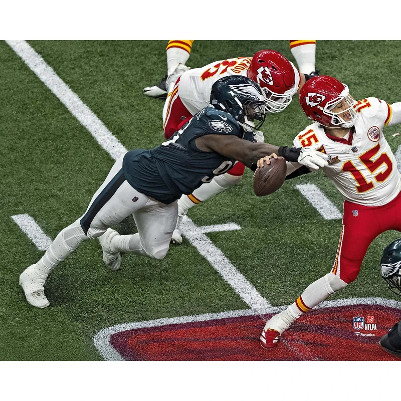 Milton Williams Philadelphia Eagles Unsigned Super Bowl LIX Sack vs. Kansas City Chiefs Photograph