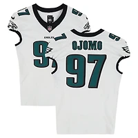 Maillot blanc n° 97 porté par Moro Ojomo (Philadelphia Eagles) lors du match contre les Los Angeles Rams le 21 septembre 2025